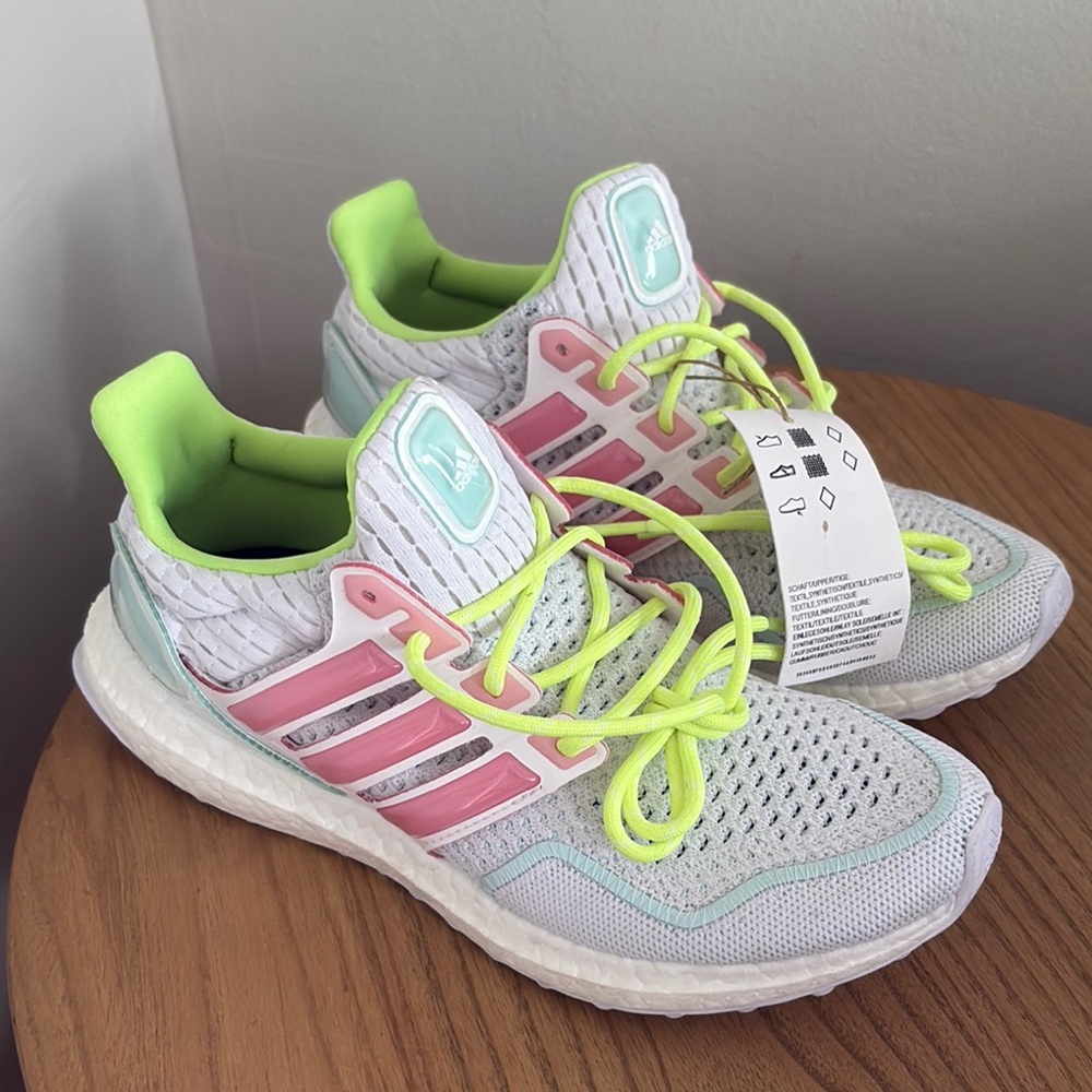 adidas Women's Athletic Shoes - White, Pink, Green